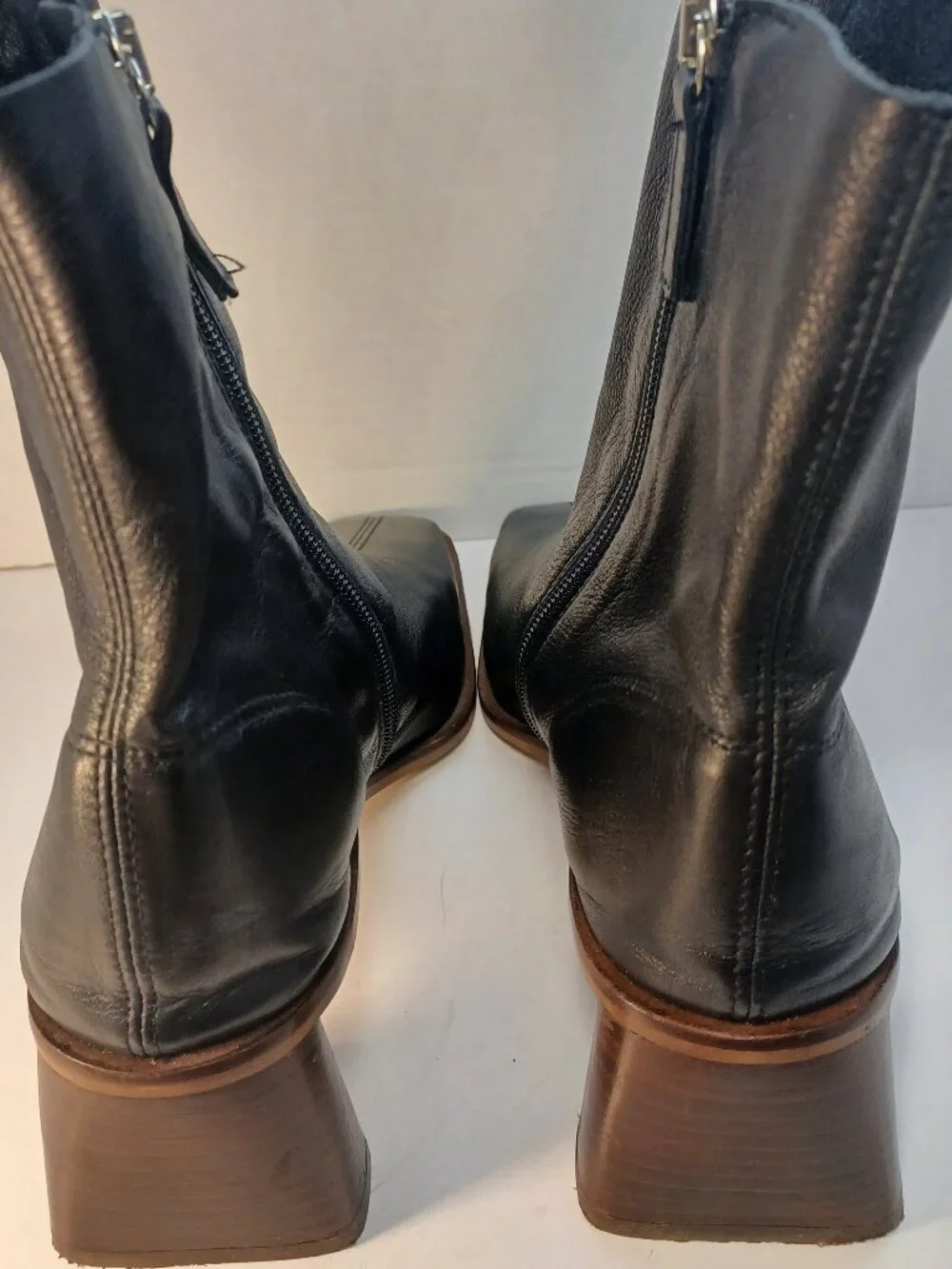 TOPSHOP Black Leather Ankle Boots Size 39 (US 9)